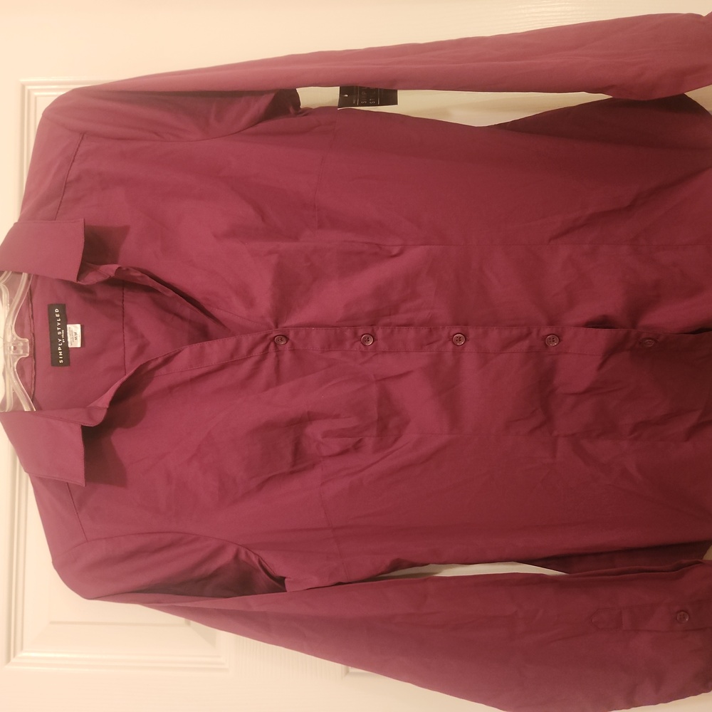 Simply Styled Plum Longsleeve Button Shirt NWT - Picture 1 of 8
